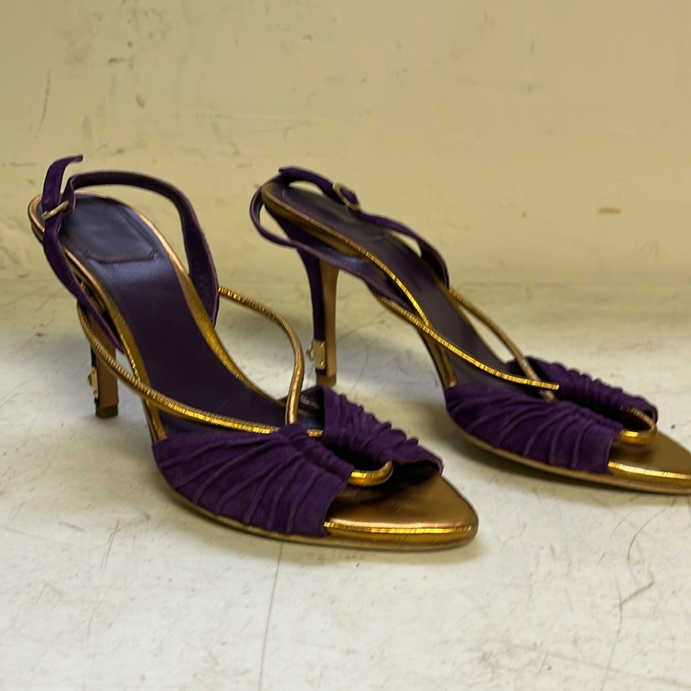 Dior stiletto high heels purple and gold size 8.5 women Dior size 40